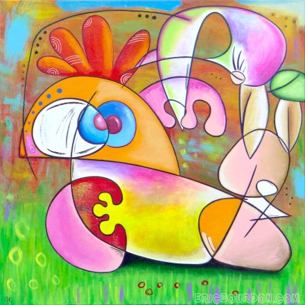 bird pedicure original acrylic painting 440 eric bourdon