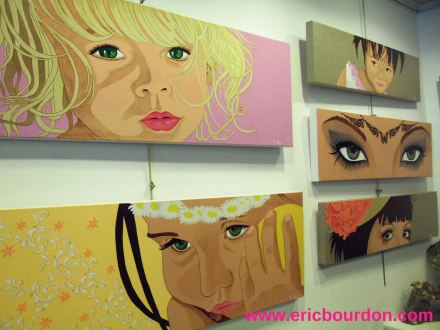 Virginie Fiers peintures yeux Galerie Schèmes Lille