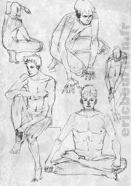 eric bourdon modèle vivant dessins crayon poses courtes école art roubaix 2015