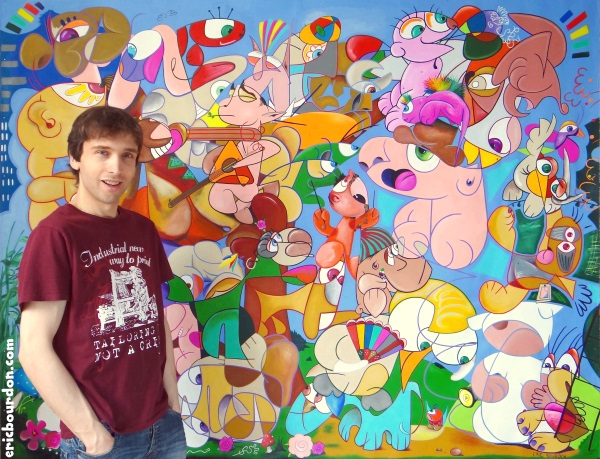 étapes peinture toile psychedelique peintre eric bourdon