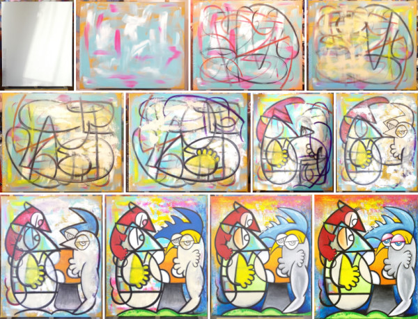 peintre eric bourdon creation etape par etape oracle hibou muet