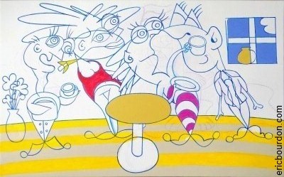 thé ou café ? peinture impro eric bourdon