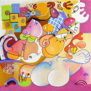 Eyes Wide Shut - Painting by Eric Bourdon