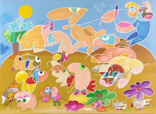 L S Dog - Painting by Eric Bourdon