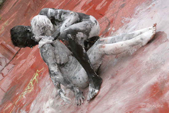 nude body painting red white eric bourdon