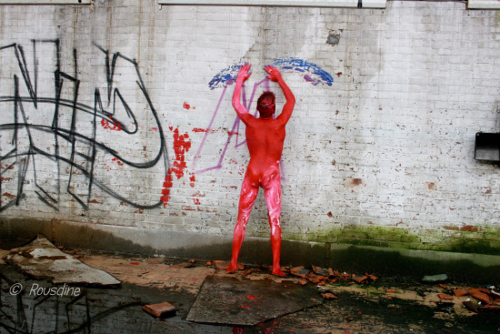 nude naked red bodypainting eric bourdon