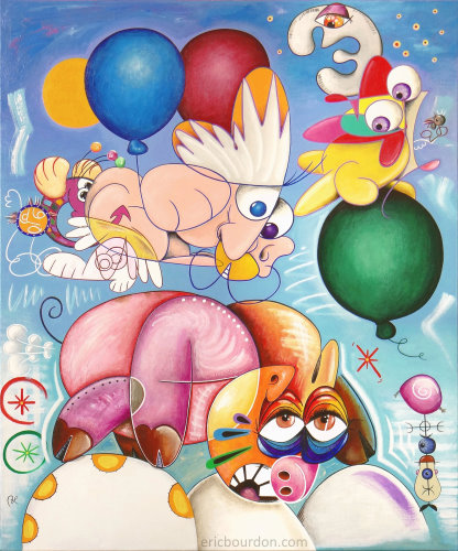 Pig-Landing in Cloudy Weather - Eric Bourdon - Painting