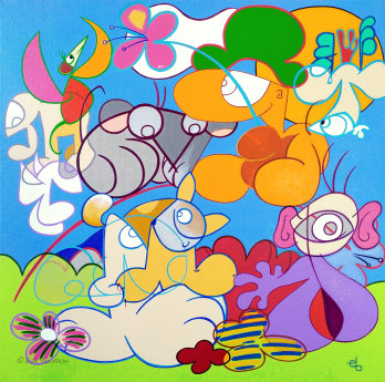 playground acrylic painting eric bourdon