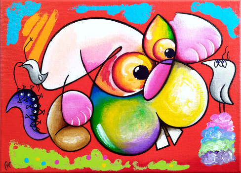 silence knits in its head painting by eric bourdon