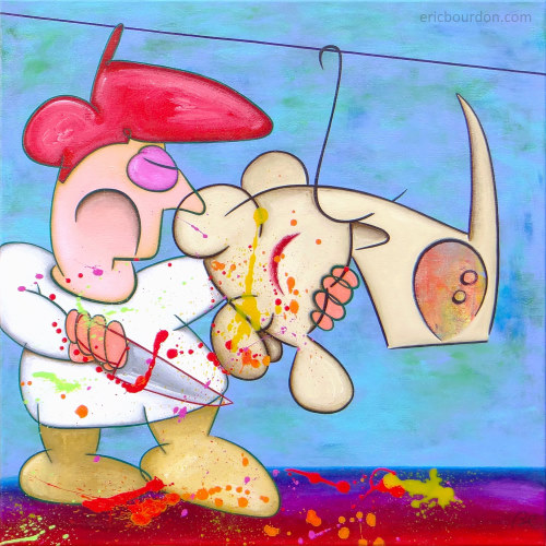 the drawing slaughterhouse acrylic painting eric bourdon