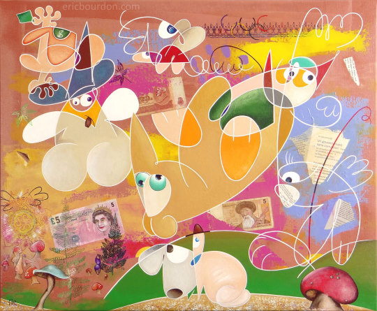 United Colors of Corruption - Painting by Eric Bourdon