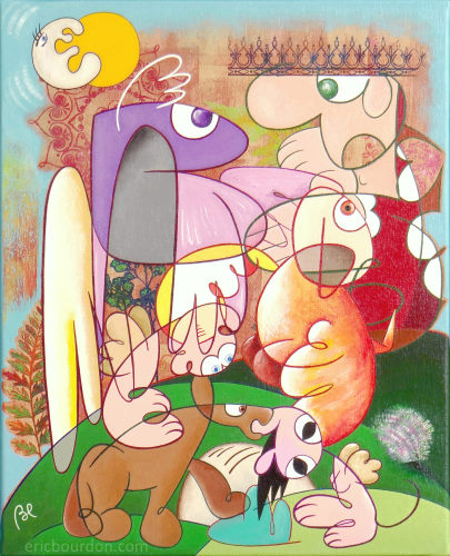 Window on Courtship - Painting by Eric Bourdon